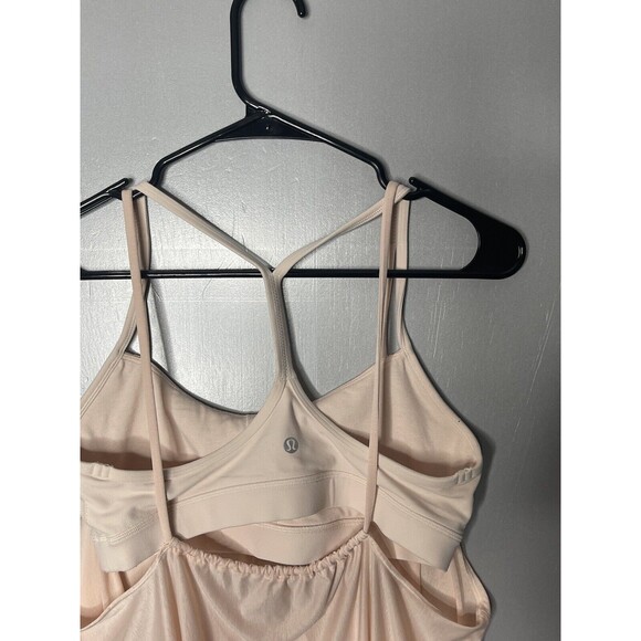 Lululemon Flow Y 2-in-1 Tank Singlet Bra Top Butter Pink EUC Athletic Gym 2 - Picture 10 of 12